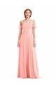 Sydney Off the Shoulder Ruffle Cuff Sleeve Chiffon Maxi Bridesmaid Dress