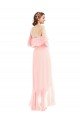 Sydney Off the Shoulder Ruffled High Low Maxi Bridesmaid Dress