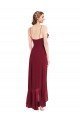 Sydney Ruffle Trimmed V-Neck High Low Wrap Chiffon Bridesmaid Dress