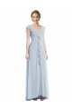 Sydney Ruffle Trimmed V Back Chiffon Maxi Bridesmaid Dress