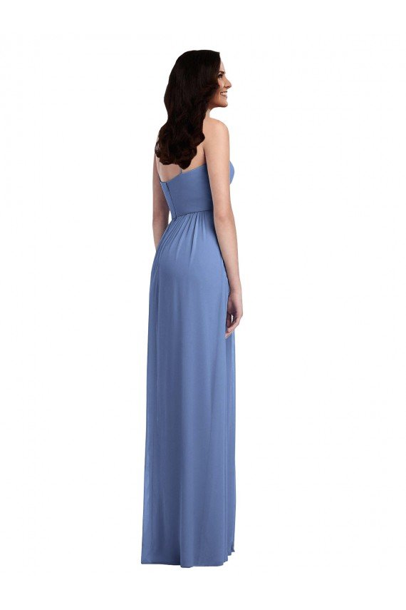 Sydney Slim Spaghetti Straps Chiffon Bridesmaid Dress with Front Slit