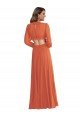 Sydney High Low Ruffled Long Chiffon Cutout Bishop Sleeves Maxi Bridesmaid Dress