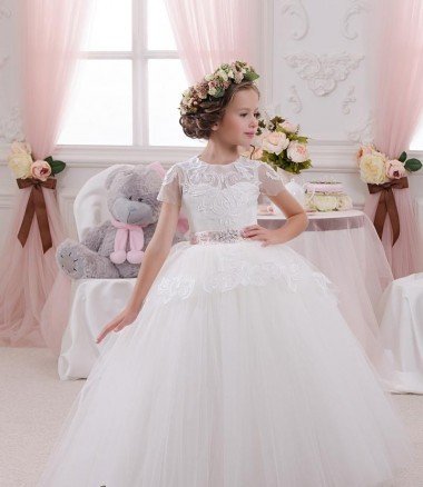 Sydney Ivory Ball Gown Sweetheart Sleeveless Long Flower Girl Dress