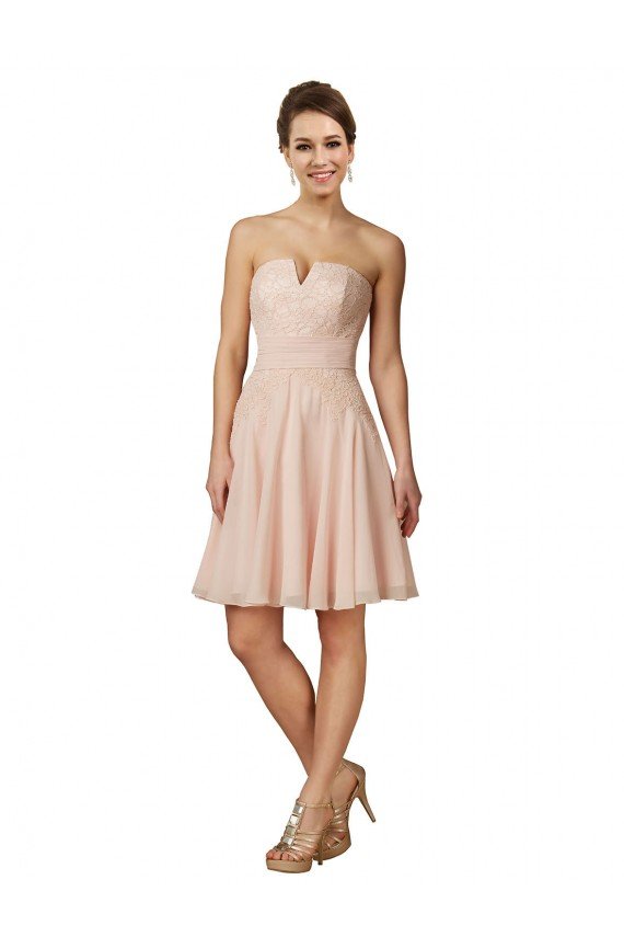 Sydney Lace and Chiffon Bridesmaid Dress / Cocktail Dress with Unique Neckline