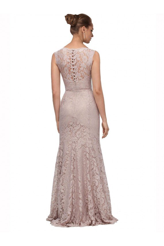Sydney Long Sleeveless All Lace Bridesmaid Dress / Prom Dress with Scoop Neckline