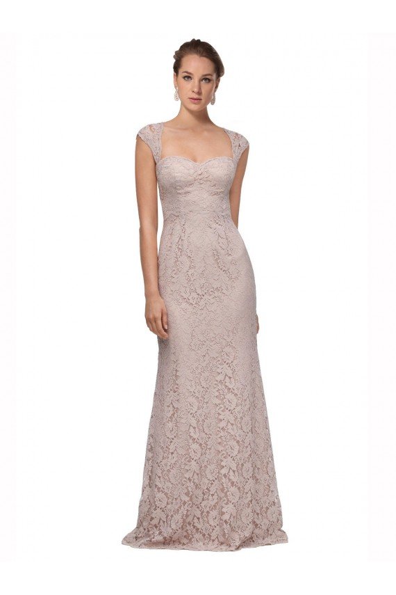 Sydney Sweetheart Neckline Cap Sleeves Lace Bridesmaid Dress / Prom Dress with Twist