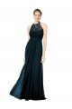 Sydney Lace Halter Bodice Long Chiffon Bridesmaid Dress