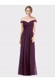 Sweetheart Long Bridesmaid Dress with Off the Shoulder Cap Sleeve Lace Bodice