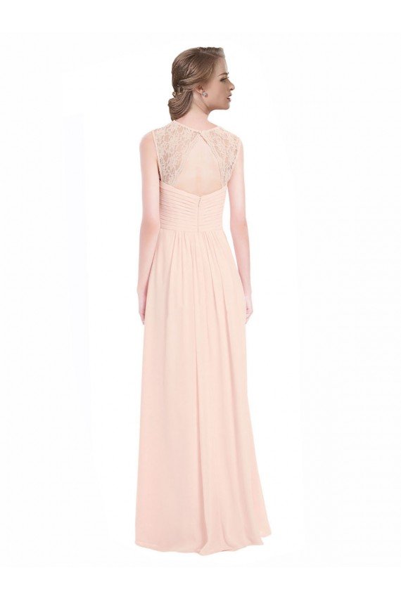 Sydney Sweetheart Chiffon Bridesmaid Dress with Lace Straps and Keyhole Back