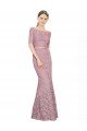 Sydney Short Sleeves Crop Top Mermaid Lace Bridesmaid Dress / Prom Dress