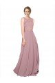 Sydney Long A-Line Chiffon Bridesmaid Dress / Prom Dress with Sleeveless Lace Crop Top