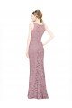 Sydney Sleeveless Crop Top High Neck Mermaid Lace Bridesmaid Dress / Prom Dress