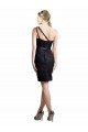 One Shoulder Short Lace Cocktail Bridesmaid Dress with Satin Waistband