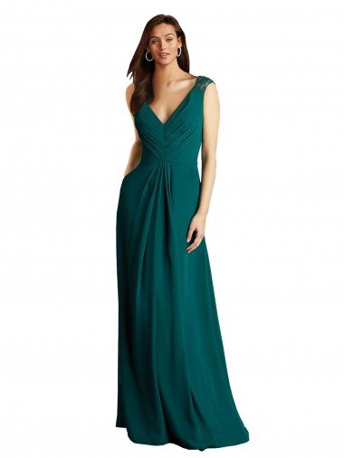 Sydney Long A-Line Lace and Chiffon Bridesmaid Dress with Open Back