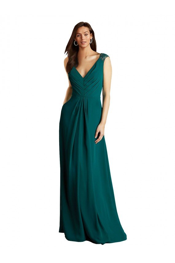 Sydney Long A-Line Lace and Chiffon Bridesmaid Dress with Open Back