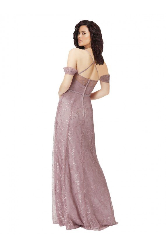 Sydney Sweetheart Chantilly Lace Bridesmaid Dress with Off the Shoulder Sleeves