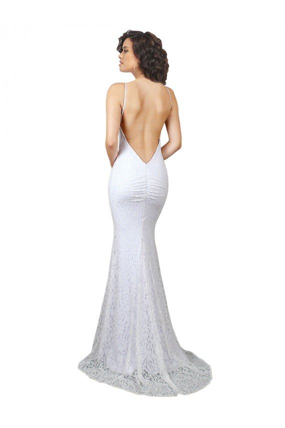 Sydney High Neck Backless Lace Wedding Dress with Plunging Low Back