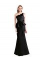 Long One Shoulder Satin Bridesmaid Dress with Bow Ties