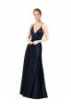 Sydney Sexy Satin Bridesmaids Dress with Deep V-Neckline and Strappy Back
