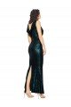 Sydney V-Neck Full Length Formal Sequin Bridesmaid Dress / Prom Dress with Draped Back
