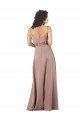 Sydney Subtle V-Neckline Formal Silky Satin Bridesmaid Dress with Front Button Detail