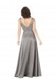 Sydney Plunging V-Neckline Long A-Line Formal Silky Satin Bridesmaid Dress / Prom Dress