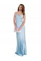Sydney Open Back with Ties Cowl Neck Sheath Formal Silky Satin Long Bridessmaid Dress