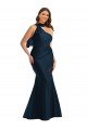 Sydney Scarf Neck One Shoulder Formal Silky Satin Mermaid Bridesmaid Dress / Prom Dress with Front Slit