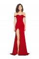 Sydney Off the Shoulder Sweetheart Bustier Style Formal Silky Satin Bridesmaid Dress / Prom Dress with Side Split