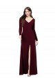 Sydney Long Sleeves Spandex Bridesmaid Gown with Front Slit