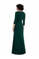 Sydney Floor Length 3/4 Sleeves V-Back Draped Wrap Formal Maxi Spandex Bridesmaid Dress / Prom Dress