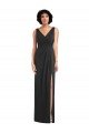 Sydney Draped Wrap Formal Maxi Spandex Bridesmaid Dress / Prom Dress with Front Slit