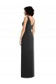 Sydney Draped Wrap Formal Maxi Spandex Bridesmaid Dress / Prom Dress with Front Slit