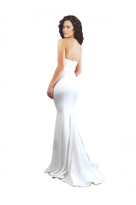 Sydney Sweetheart Strapless High Neck Long Formal Crepe Bridesmaid Dress / Prom Dress