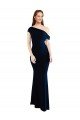 Sydney Draped Off the Shoulder Fitted Formal Crepe Bridesmaid Dress / Prom Dress