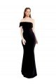 Sydney Asymmetrical Draped Off the Shoulder Banded Formal Crepe Bridesmaid Dress / Prom Dress
