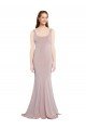 Sydney Sleeveless Scoop Neck Fully Lined Formal Crepe Bridesmaid Dress / Prom Dress
