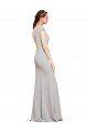 Sydney Fit and Flare Long Formal Crepe Bridesmaid Dress / Prom Dress with Tie Open Back