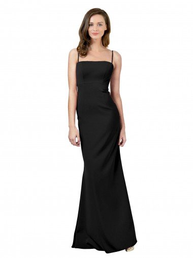 Sydney Fit and Flare Slim Formal Crepe Bridesmaid Dress / Prom Dress with Cutout Back