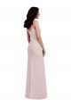 Sydney Spaghetti Strap V Back Formal Crepe Bridesmaid Dress / Prom Dress with Front Slit