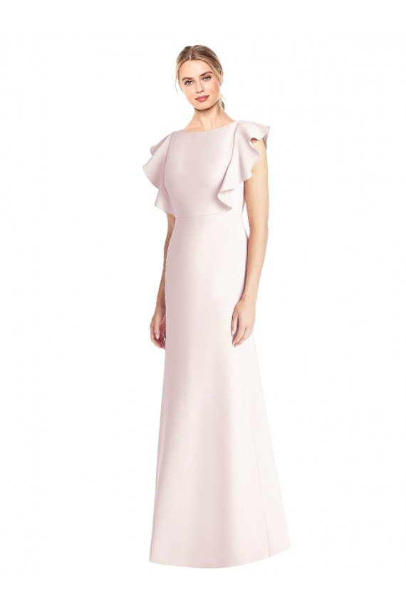 Sydney Ruffle Cap Sleeves Open Back Trumpet Bridesmaid Dress / Prom Dress