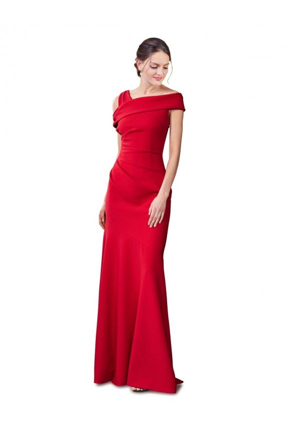 Sydney Sleeveless Ruched Formal Crepe Mermaid Bridesmaid Dress / Prom Dress with Off The Shoulder Detail