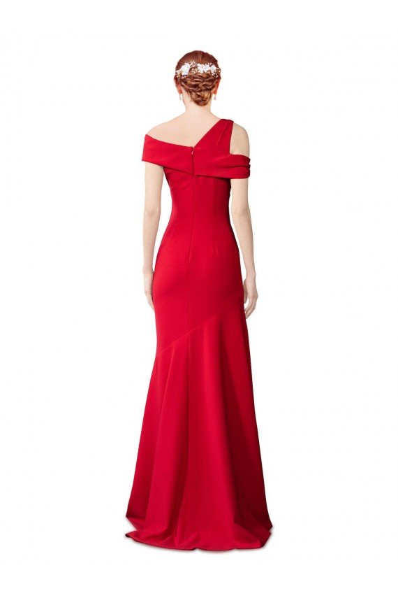 Sydney Sleeveless Ruched Formal Crepe Mermaid Bridesmaid Dress / Prom Dress with Off The Shoulder Detail