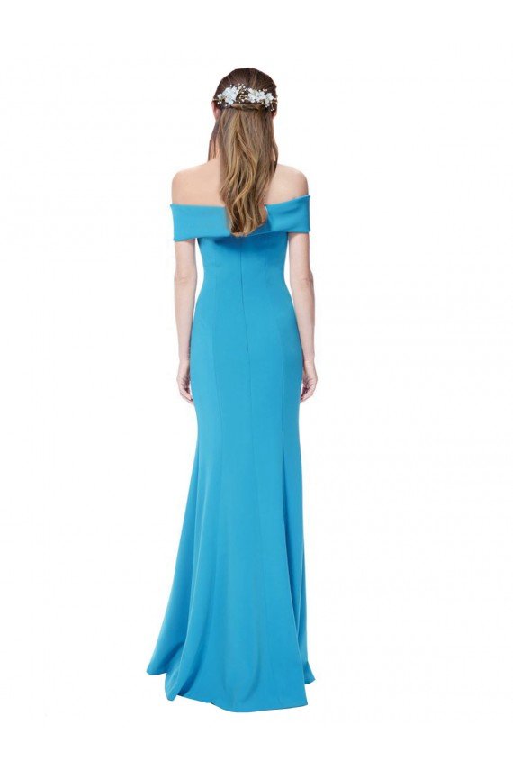 Sydney Off the Shoulder Formal Crepe Bridesmaid Dress / Prom Dress with Fitted Silhouette