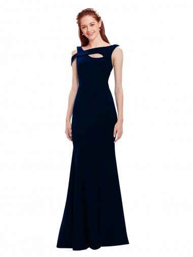 Shop Sleeveless Formal Crepe Mermaid Bridesmaid Dress / Prom Dress with Side Slit Sydney
