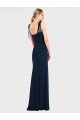 Sydney Flat Tie Shoulder Crepe Trumpet Bridesmaid Dress / Prom Dress with Front Slit