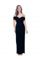 Sydney Off the Shoulder Long Full Length Formal Crepe Bridesmaid Dress / Prom Dress with Side Split