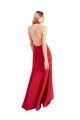 Sydney Sleek Fit and Flare High Neck Halter Stretch Formal Crepe Bridesmaid Dress / Prom Dress with Open Back