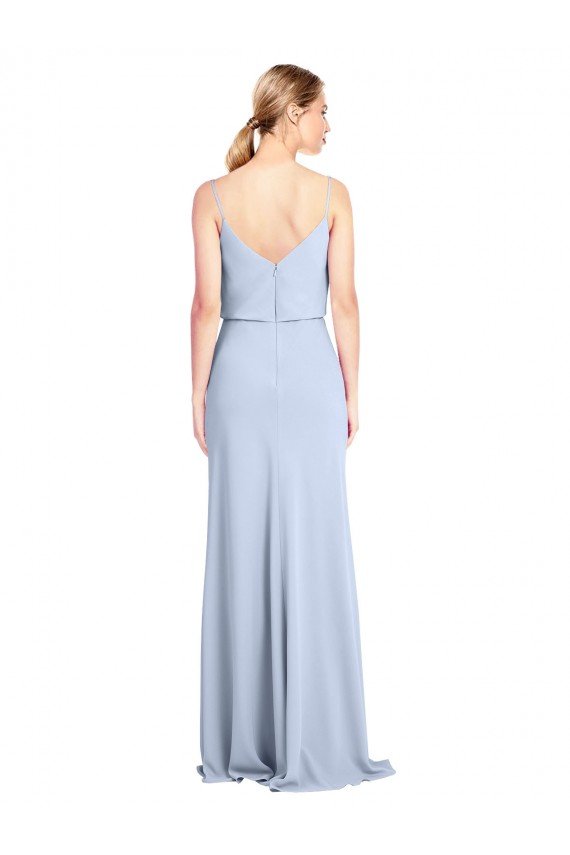 Sydney Feminine Cowl Neck Slim Floor Length Stretch Formal Crepe Bridesmaid Dress / Prom Dress