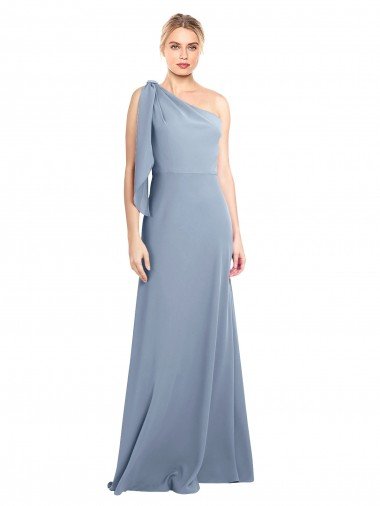 Shop Draped Flutter Sleeves One Shoulder Stretch Formal Crepe Bridesmaid Dress / Prom Dress Sydney